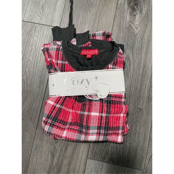 NWT Pj Salvage Womens XS Plaid Soft Thermal Ski Jammie Pajama Lounge Set - Picture 2 of 4